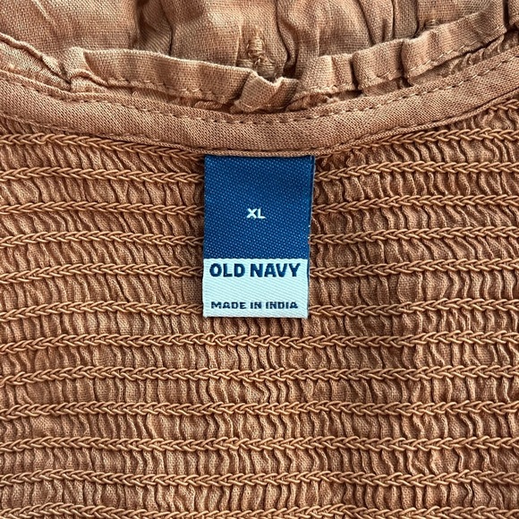 NWT Old Navy Smocked Eyelet Clip Dot Midi Dress - Warm Hickory - Picture 11 of 13